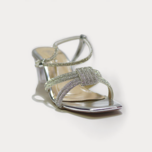 Silver Shimmer Knot Sandals
