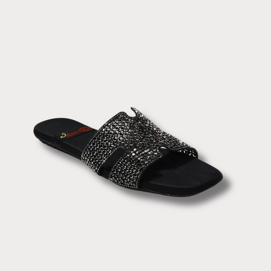Silver Shimmer Slide Sandals