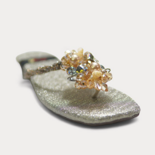 Golden Pearl Cluster Sandal