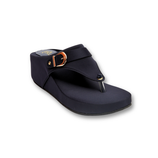 Navy Blue Buckle Thong Sandal