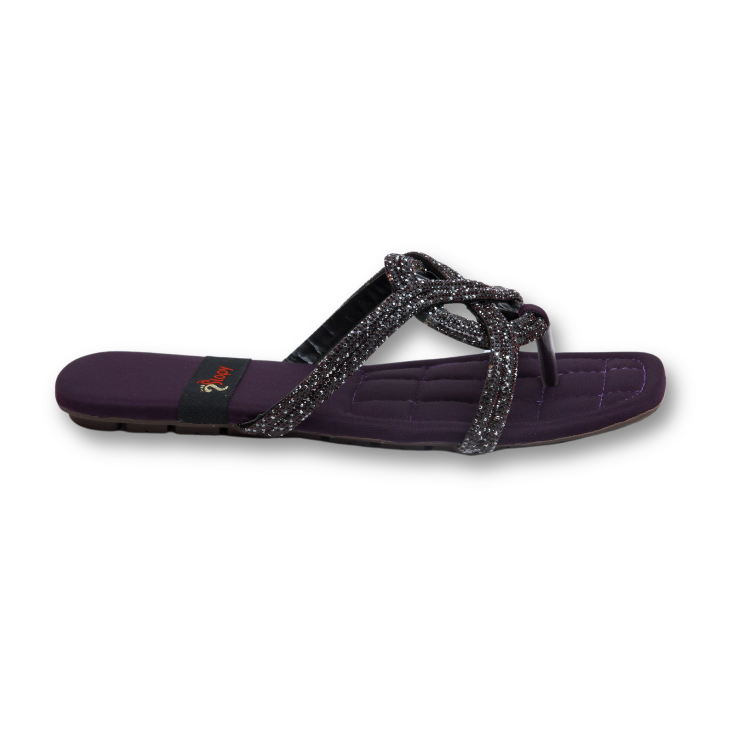 Purple Crisscross Beaded Sandals