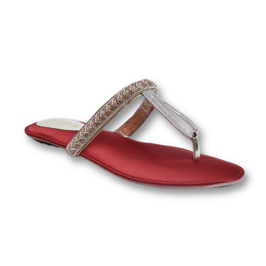 Red Beaded Sandals