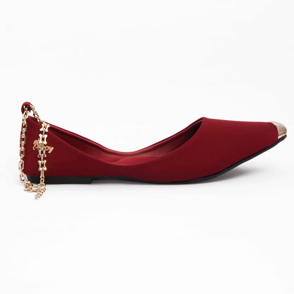 Red Flats with Gold Chain