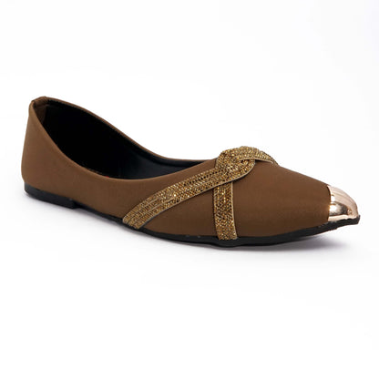 Brown Flats with Gold Bow